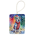 Catahoula Christmas Porcelain Ornament Christmas Tree Hanging Decorations for Home Christmas Holiday, Rectangle, Gift, Multicolor