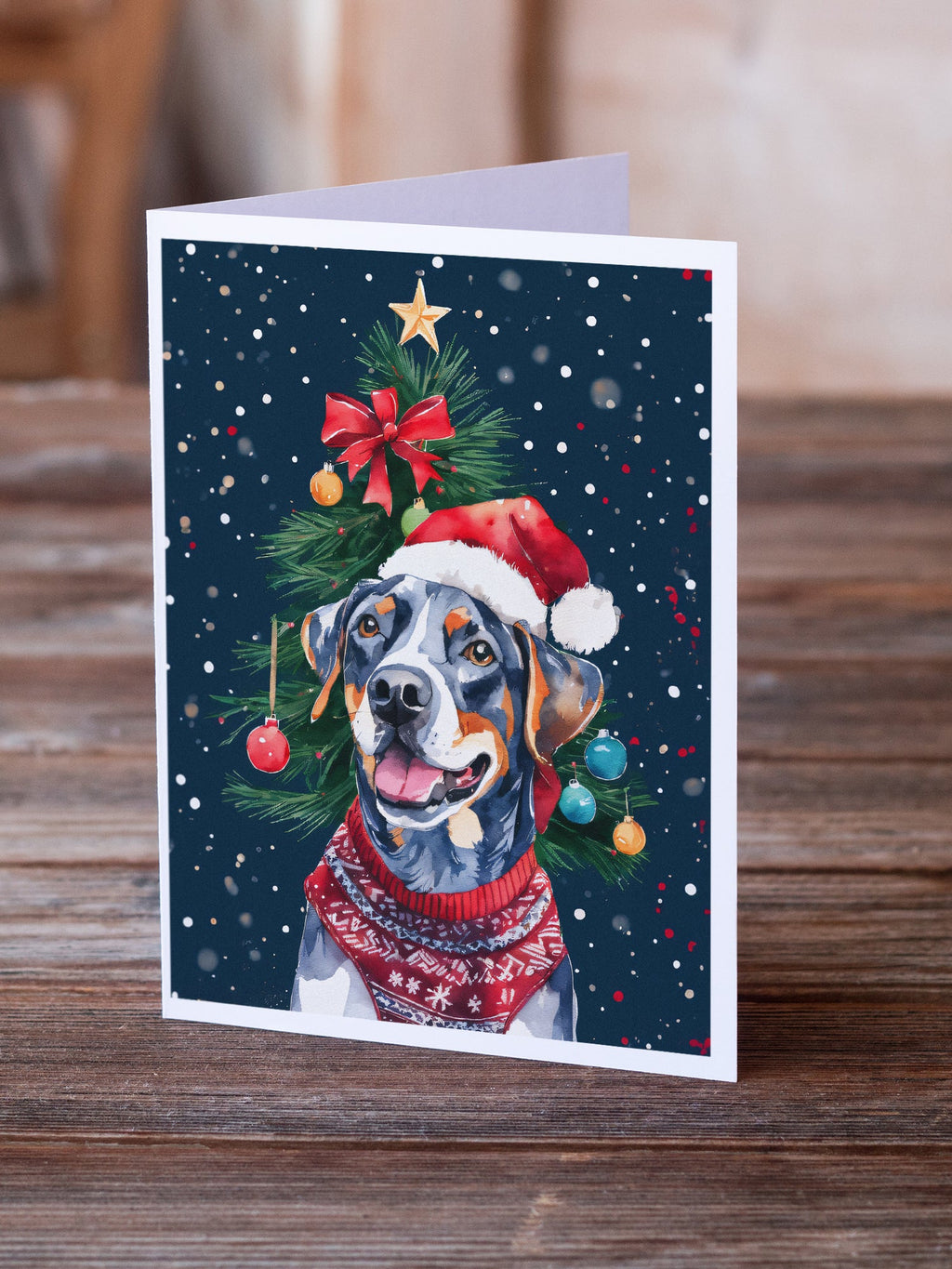 Catahoula Christmas Greeting Cards Pack of 8 Blank Cards with Envelopes Whimsical A7 Size 5x7