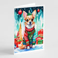 Chihuahua Christmas Greeting Cards Pack of 8 Blank Cards with Envelopes Whimsical A7 Size 5x7
