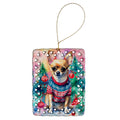 Chihuahua Christmas Porcelain Ornament Christmas Tree Hanging Decorations for Home Christmas Holiday, Rectangle, Gift, Multicolor