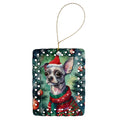 Chinese Crested Christmas Porcelain Ornament Christmas Tree Hanging Decorations for Home Christmas Holiday, Rectangle, Gift, Multicolor
