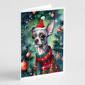 Chinese Crested Christmas Greeting Cards Pack of 8 Blank Cards with Envelopes Whimsical A7 Size 5x7