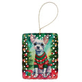 Chinese Crested Christmas Porcelain Ornament Christmas Tree Hanging Decorations for Home Christmas Holiday, Rectangle, Gift, Multicolor