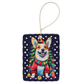 Corgi Christmas Porcelain Ornament Christmas Tree Hanging Decorations for Home Christmas Holiday, Rectangle, Gift, Multicolor