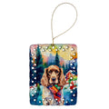 English Cocker Spaniel Christmas Porcelain Ornament Christmas Tree Hanging Decorations for Home Christmas Holiday, Rectangle, Gift, Multicolor