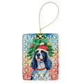English Setter Christmas Porcelain Ornament Christmas Tree Hanging Decorations for Home Christmas Holiday, Rectangle, Gift, Multicolor