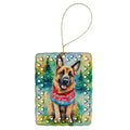 German Shepherd Christmas Porcelain Ornament Christmas Tree Hanging Decorations for Home Christmas Holiday, Rectangle, Gift, Multicolor