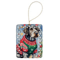 German Wirehaired Pointer Christmas Porcelain Ornament Christmas Tree Hanging Decorations for Home Christmas Holiday, Rectangle, Gift, Multicolor