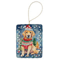 Golden Retriever Christmas Porcelain Ornament Christmas Tree Hanging Decorations for Home Christmas Holiday, Rectangle, Gift, Multicolor