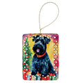 Kerry Blue Terrier Christmas Porcelain Ornament Christmas Tree Hanging Decorations for Home Christmas Holiday, Rectangle, Gift, Multicolor