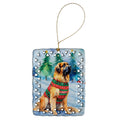 Leonberger Christmas Porcelain Ornament Christmas Tree Hanging Decorations for Home Christmas Holiday, Rectangle, Gift, Multicolor