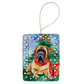 Mastiff Christmas Porcelain Ornament Christmas Tree Hanging Decorations for Home Christmas Holiday, Rectangle, Gift, Multicolor