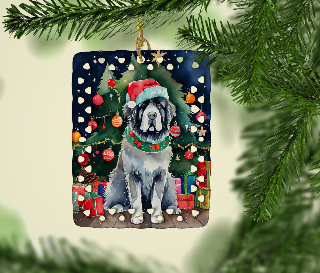 Newfoundland Christmas Porcelain Ornament Christmas Tree Hanging Decorations for Home Christmas Holiday, Rectangle, Gift, Multicolor