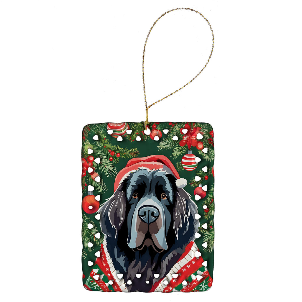 Newfoundland Christmas Porcelain Ornament Christmas Tree Hanging Decorations for Home Christmas Holiday, Rectangle, Gift, Multicolor