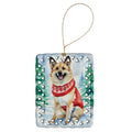 Norwegian Buhund Christmas Porcelain Ornament Christmas Tree Hanging Decorations for Home Christmas Holiday, Rectangle, Gift, Multicolor