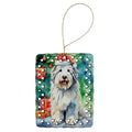 Old English Sheepdog Christmas Porcelain Ornament Christmas Tree Hanging Decorations for Home Christmas Holiday, Rectangle, Gift, Multicolor