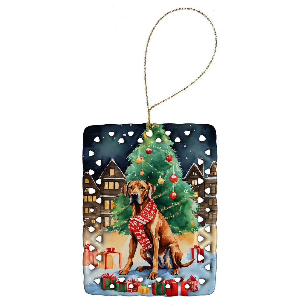 Rhodesian Ridgeback Christmas Porcelain Ornament Christmas Tree Hanging Decorations for Home Christmas Holiday, Rectangle, Gift, Multicolor