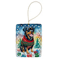 Rottweiler Christmas Porcelain Ornament Christmas Tree Hanging Decorations for Home Christmas Holiday, Rectangle, Gift, Multicolor