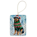 Rottweiler Christmas Porcelain Ornament Christmas Tree Hanging Decorations for Home Christmas Holiday, Rectangle, Gift, Multicolor