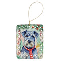 Schnauzer Christmas Porcelain Ornament Christmas Tree Hanging Decorations for Home Christmas Holiday, Rectangle, Gift, Multicolor