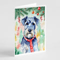 Schnauzer Christmas Greeting Cards Pack of 8 Blank Cards with Envelopes Whimsical A7 Size 5x7