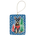 Schnauzer Christmas Porcelain Ornament Christmas Tree Hanging Decorations for Home Christmas Holiday, Rectangle, Gift, Multicolor