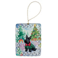 Scottish Terrier Christmas Porcelain Ornament Christmas Tree Hanging Decorations for Home Christmas Holiday, Rectangle, Gift, Multicolor