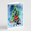 Scottish Deerhound Christmas Greeting Cards Pack of 8 Blank Cards with Envelopes Whimsical A7 Size 5x7
