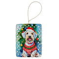 Sealyham Terrier Christmas Porcelain Ornament Christmas Tree Hanging Decorations for Home Christmas Holiday, Rectangle, Gift, Multicolor