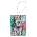 Siberian Husky Christmas Porcelain Ornament Christmas Tree Hanging Decorations for Home Christmas Holiday, Rectangle, Gift, Multicolor