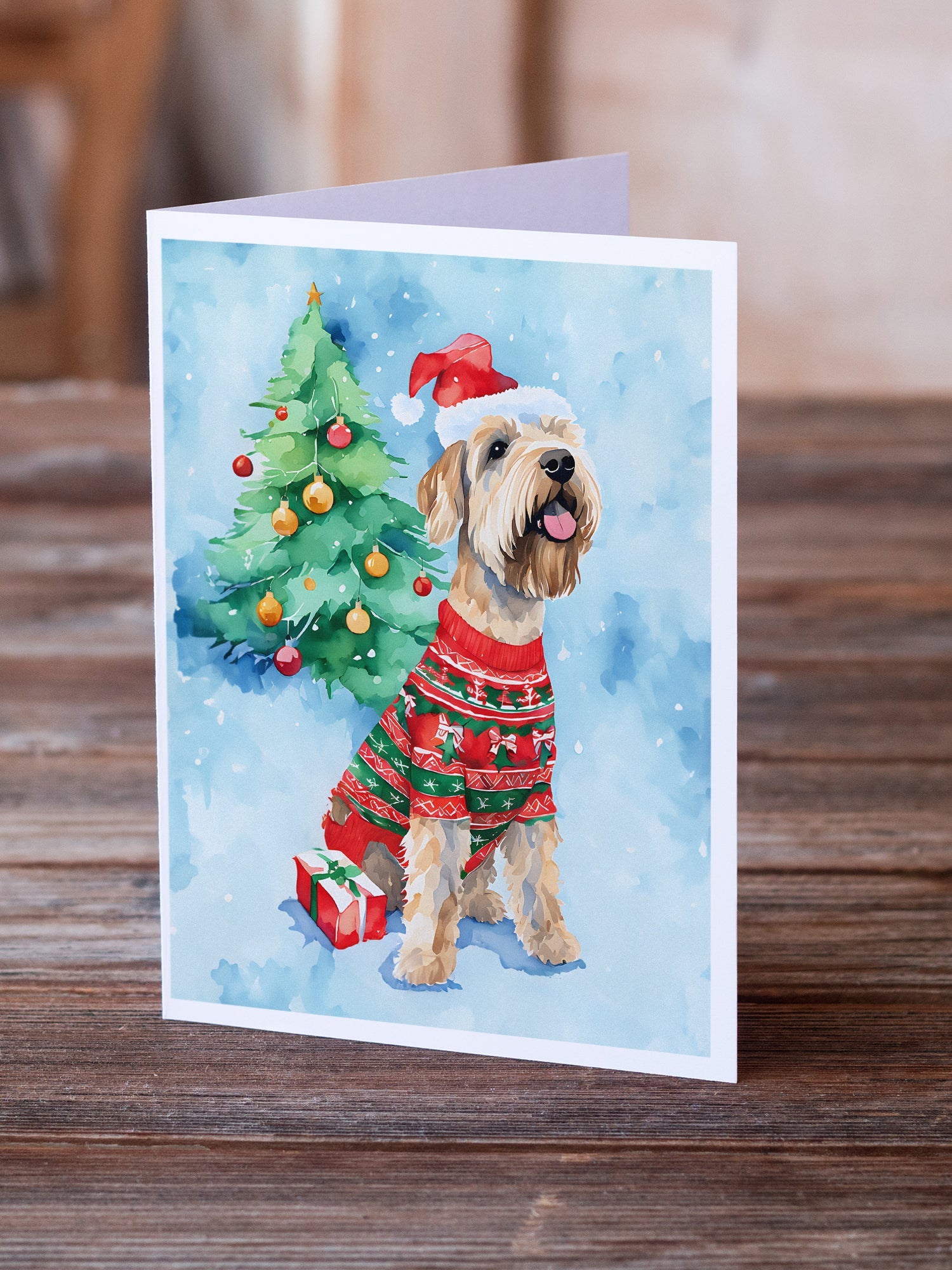 Wheaten Terrier Christmas Greeting Cards Pack of 8 Blank Cards with Envelopes Whimsical A7 Size 5x7