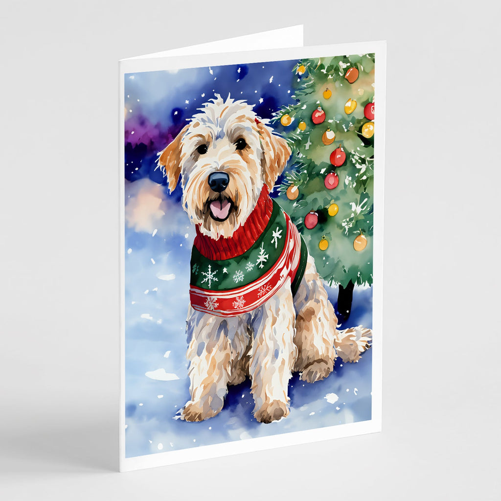 Wheaten Terrier Christmas Greeting Cards Pack of 8 Blank Cards with Envelopes Whimsical A7 Size 5x7