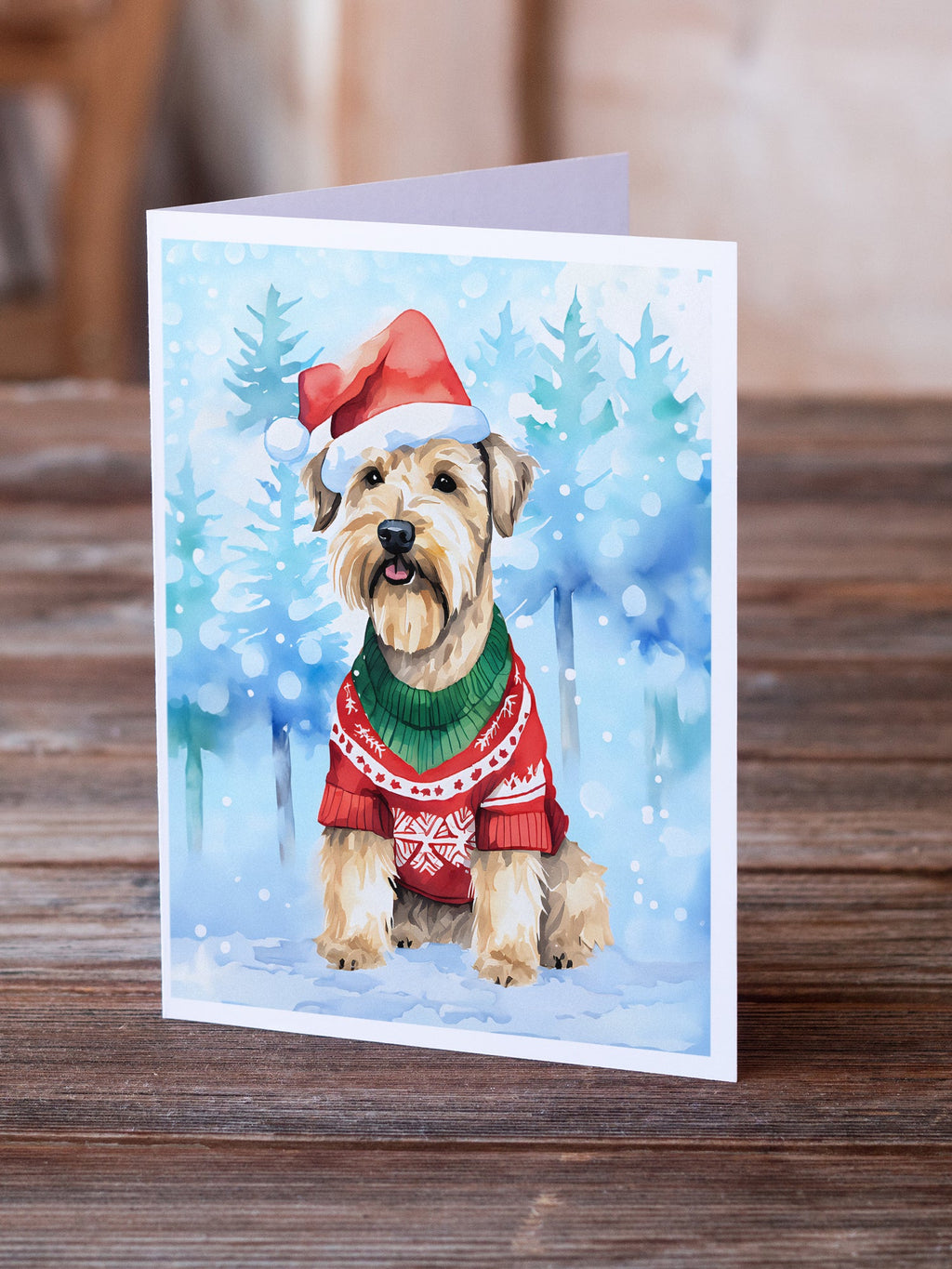 Wheaten Terrier Christmas Greeting Cards Pack of 8 Blank Cards with Envelopes Whimsical A7 Size 5x7