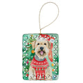 Wheaten Terrier Christmas Porcelain Ornament Christmas Tree Hanging Decorations for Home Christmas Holiday, Rectangle, Gift, Multicolor