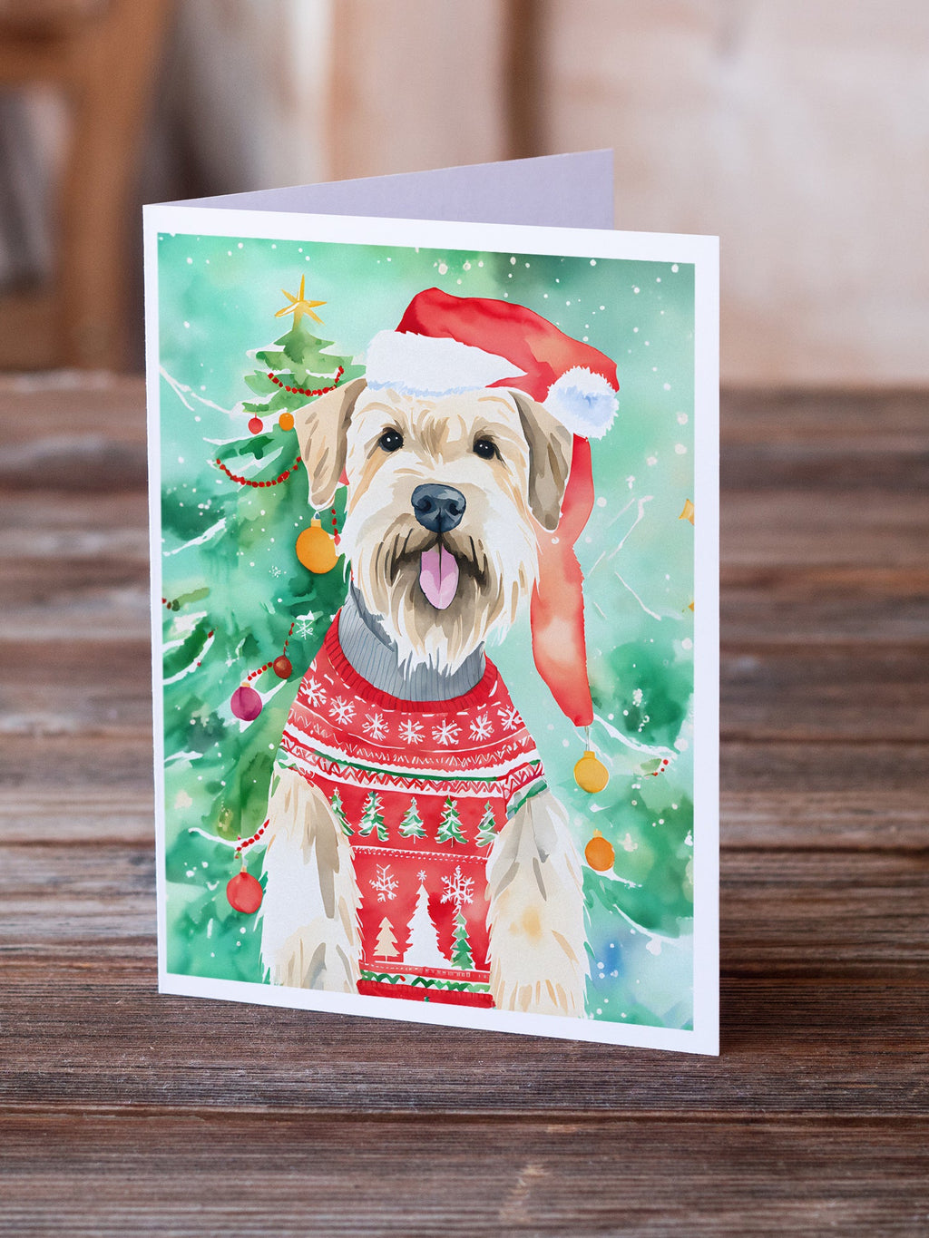 Wheaten Terrier Christmas Greeting Cards Pack of 8 Blank Cards with Envelopes Whimsical A7 Size 5x7