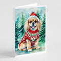 Tibetan Spaniel Christmas Greeting Cards Pack of 8 Blank Cards with Envelopes Whimsical A7 Size 5x7