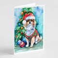 Tibetan Spaniel Christmas Greeting Cards Pack of 8 Blank Cards with Envelopes Whimsical A7 Size 5x7