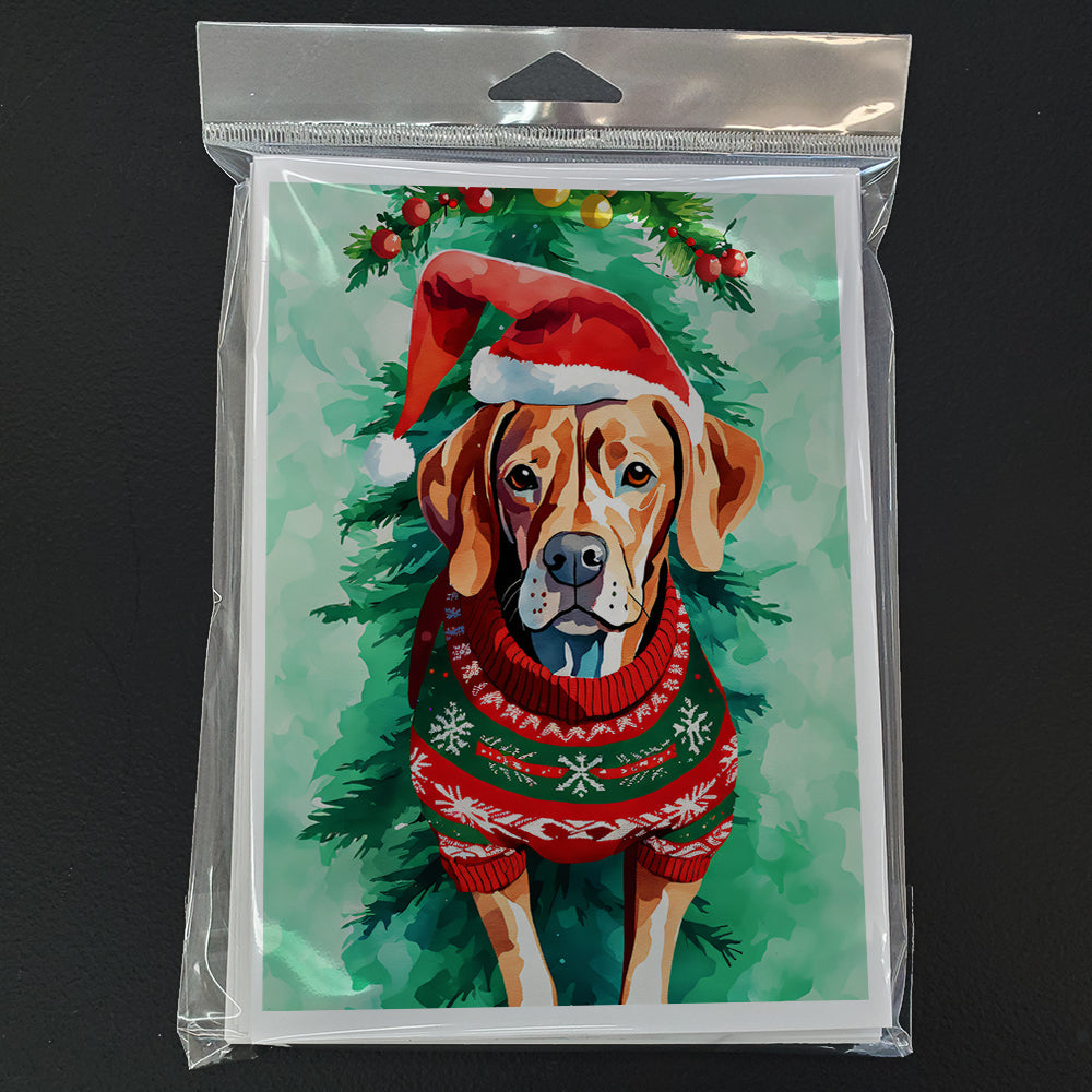 Vizsla Christmas Greeting Cards Pack of 8 Blank Cards with Envelopes Whimsical A7 Size 5x7