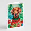 Vizsla Christmas Greeting Cards Pack of 8 Blank Cards with Envelopes Whimsical A7 Size 5x7