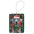 Weimaraner Christmas Porcelain Ornament Christmas Tree Hanging Decorations for Home Christmas Holiday, Rectangle, Gift, Multicolor