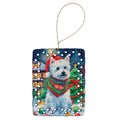 Westie Christmas Porcelain Ornament Christmas Tree Hanging Decorations for Home Christmas Holiday, Rectangle, Gift, Multicolor