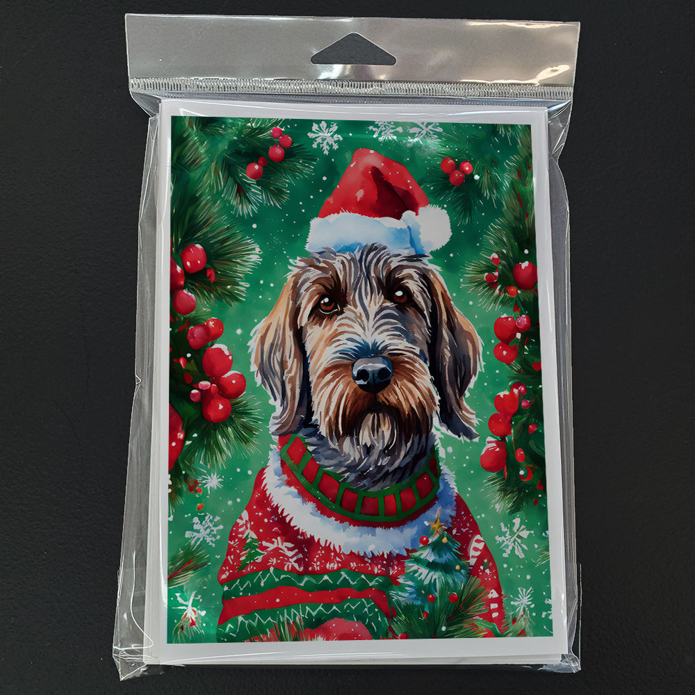 Wirehaired Pointing Griffon Christmas Greeting Cards Pack of 8 Blank Cards with Envelopes Whimsical A7 Size 5x7
