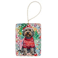 Wirehaired Pointing Griffon Christmas Porcelain Ornament Christmas Tree Hanging Decorations for Home Christmas Holiday, Rectangle, Gift, Multicolor