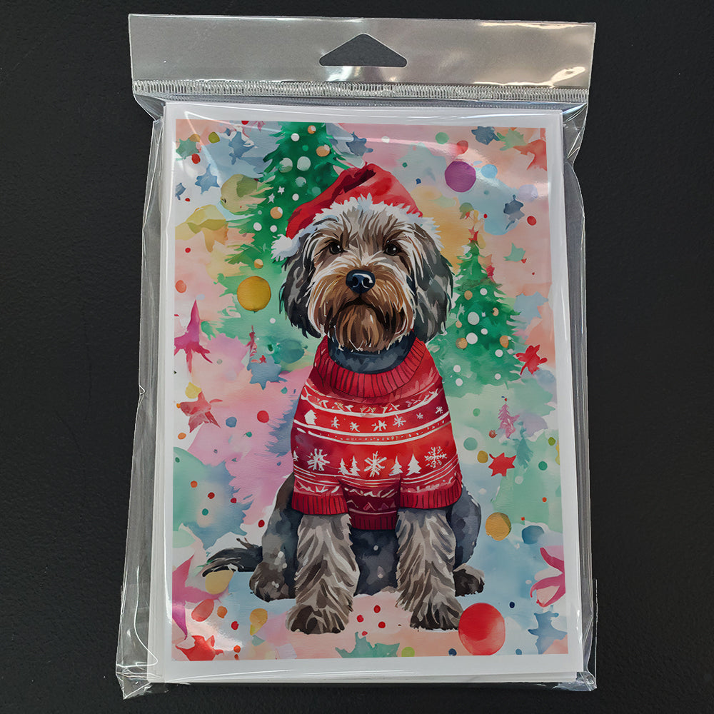 Wirehaired Pointing Griffon Christmas Greeting Cards Pack of 8 Blank Cards with Envelopes Whimsical A7 Size 5x7