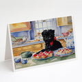 Affenpinscher Christmas Cookies Greeting Cards Pack of 8 Blank Cards with Envelopes Whimsical A7 Size 5x7