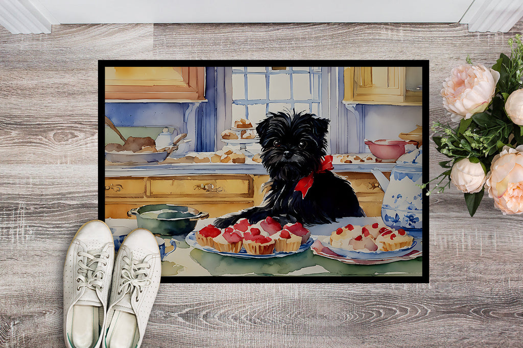 Affenpinscher Christmas Cookies Doormat Indoor Outdoor 18H X 27W Front Door Mat Rugs for Entryway, Non Slip Washable