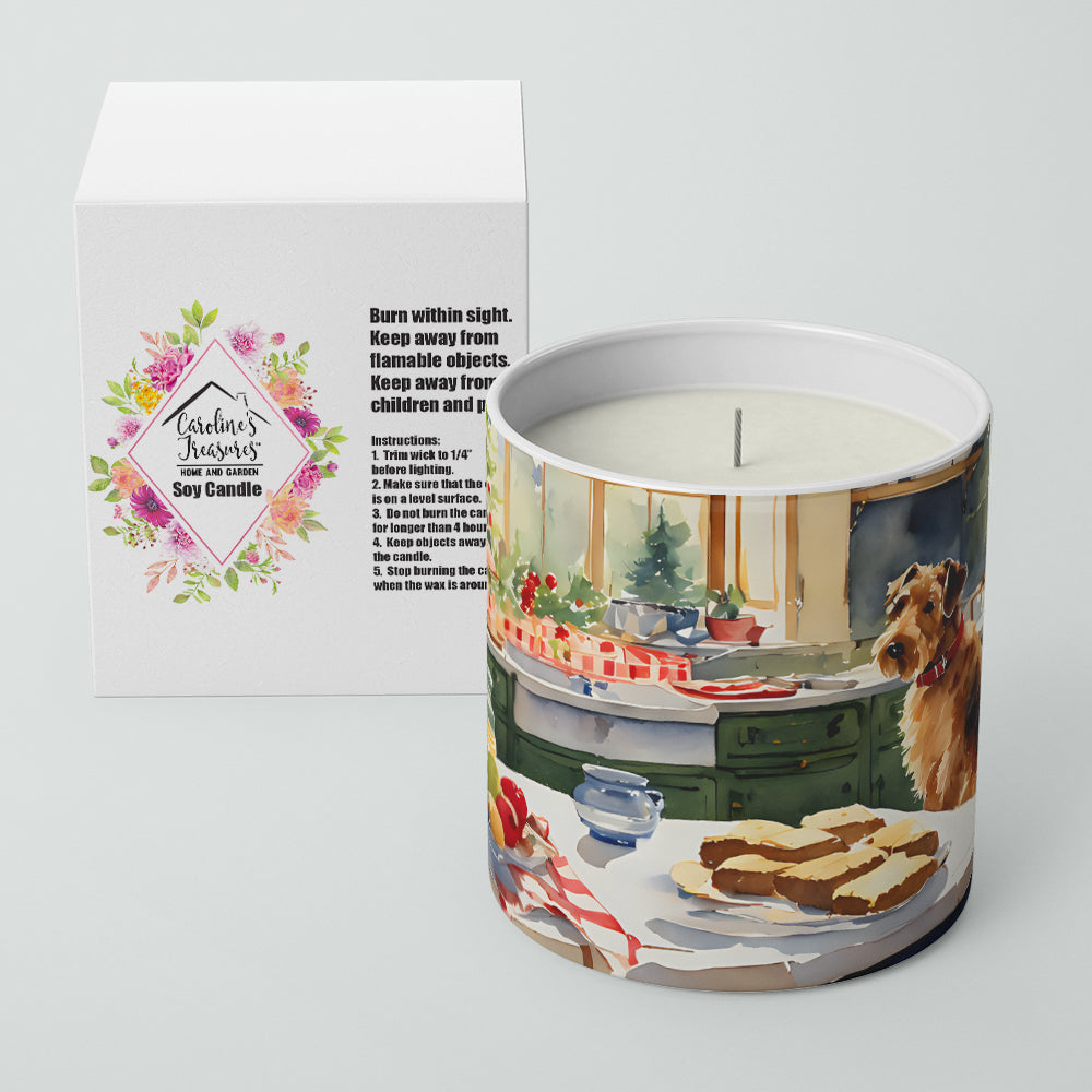 Airedale Terrier Christmas Cookies Decorative Soy Candle Nature Soy Wax Essential Oil Home Decor Ideal for Bedroom Kitchen Bath Office Gift, 10 oz