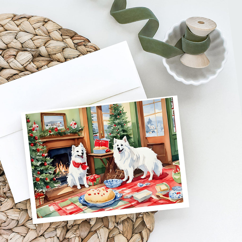 American Eskimo Christmas Cookies Greeting Cards Pack of 8 Blank Cards with Envelopes Whimsical A7 Size 5x7