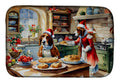 Basset Hound Christmas Cookies Dish Drying Mat Absorbent Dish Drying Mat Pad for Kitchen Counter Dish Drainer Mat for Countertop, 14 x 21", Multicolor