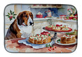 Basset Hound Christmas Cookies Dish Drying Mat Absorbent Dish Drying Mat Pad for Kitchen Counter Dish Drainer Mat for Countertop, 14 x 21", Multicolor